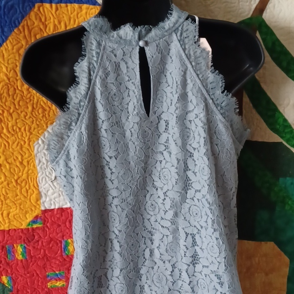 Berryou Women Lace Crochet Hollow Out Tank Top Casual Sleeveless Blouse NWT - Picture 5 of 6